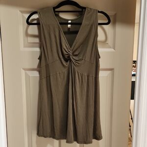 Chic Olive Sleeveless Twist Top